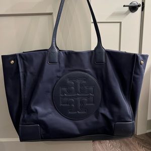 Dark blue Tory Burch tote.